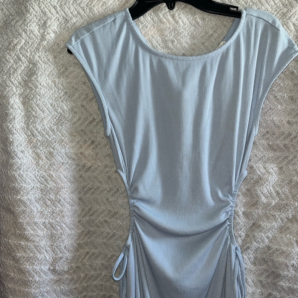 Blue Long Backless Dress